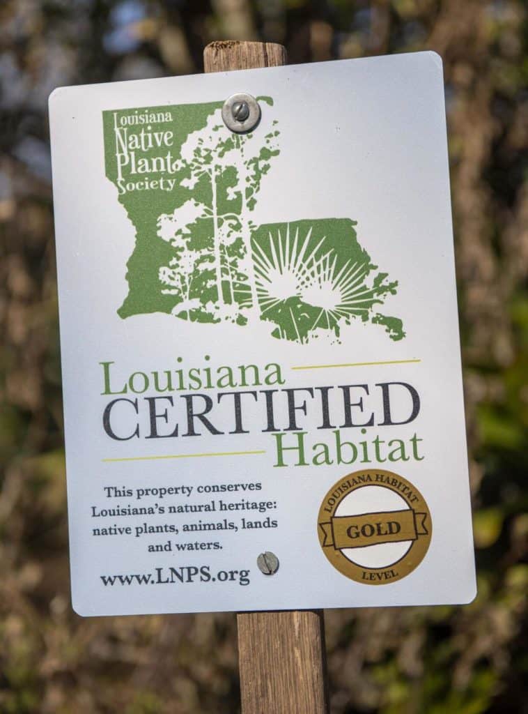 Louisiana Certified Habitat Program Sign